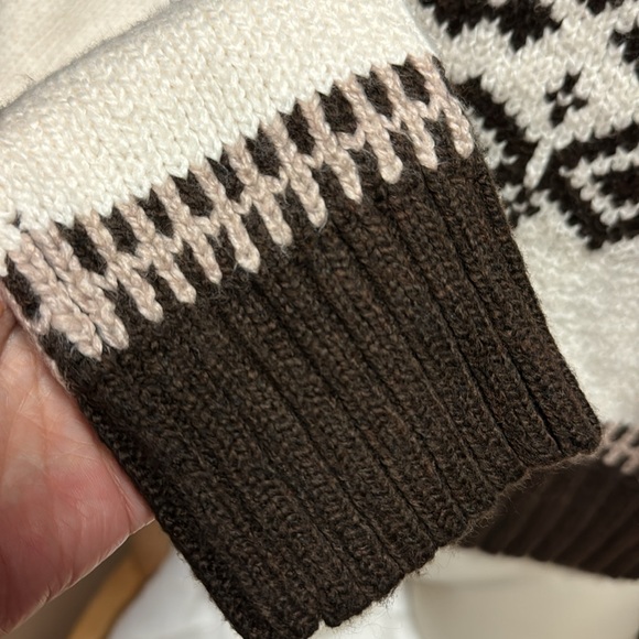 American Eagle NWT M PLUSH SOFT WARM BROWNS CREAM TURTLENECK SWEATER - Picture 5 of 9